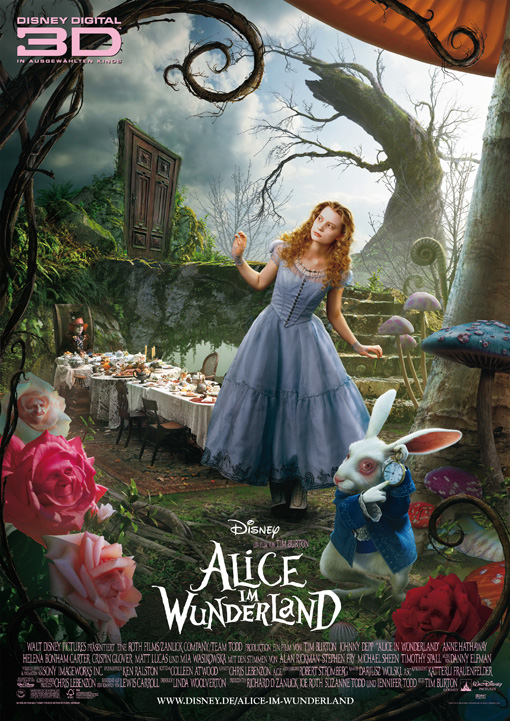 Alice im Wunderland- deutsches Teaserplakat 3D- 3